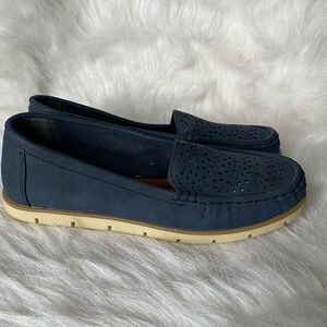 Jabasic Shoes Women’s Size 7.5 PennyLoafer Breathable Blue Flats Slip On